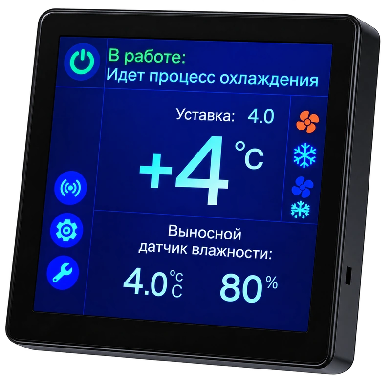 Сенсорный дисплей Gerda с показателями температуры и влажности
